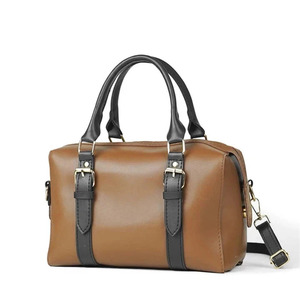 Sac fourre-tout élégant en cuir véritable avec poignées souples, construction à panneaux et fermeture éclair, pour un usage quotidien minimaliste unisexe - Product Image 6