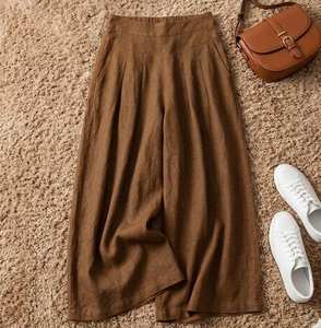 Women's Mid Waist Striped <b>Harem</b> Pants Cotton Corduroy Loose Fit Drawstring Bohemian Style With Pockets - Product Image 3