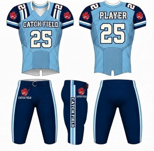 Customized American <b>Football</b> <b>Set</b> Short Sleeve Jersey And Shorts Lightweight Breathable Team Uniform for Adult Wear - Product Image 1