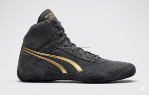 Microtech Sports Professional <b>Boxing</b> Shoes High Top Charcoal Suede Training Boots Men Wrestling Footwear Custom Logo Gear - Product Image 2