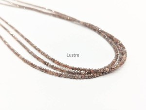 Cuentas facetadas redondas de diamante rojo champán de 1.8-2.4mm, 15 quilates, 15 pulgadas, genuinas, naturales, para pulsera, venta al por mayor, a granel, con brillo. - Product Image 3