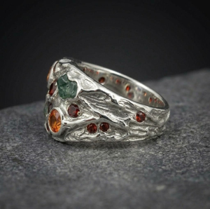 Handmade Solid Vintage 925 Sterling <b>Silver</b> <b>Men's</b> Signet <b>Ring</b> With Multi Cubic Zirconia Gift <b>For</b> Him Everyday Wear Fine Jewelry - Product Image 3