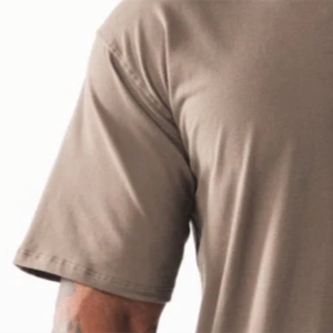 Custom Heavyweight Cotton <b>Men's</b> Loose Fit Oversized T-<b>Shirts</b> Short <b>Sleeves</b> O-Neck Breathable Anti-Pilling 3D Logo Crop <b>Long</b> - Product Image 4