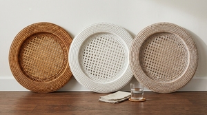 Eco Style Round Rattan Charger <b>Plate</b> Natural Handwoven Tableware Set for Home Hotel Restaurant Spaces - Product Image 4