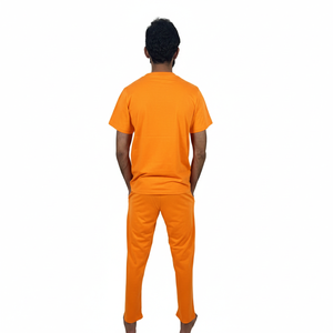 ชุดเสื้อยืดและกางเกงขายาวผู้ชาย ราคาถูก MOQ ต่ำ ผ้าฝ้าย ระบายอากาศดี เหมาะสำหรับใส่หน้าร้อน มีกระเป๋าเสื้อยืดและกางเกงขายาวแบบชุด - Product Image 2