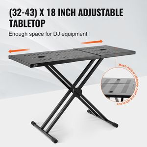 Portable 32'-43' DJ Table <b>Stand</b> with 18' Lightweight DJ Laptop <b>Controller</b> Desk Adjustable Height DJ Booth for Performances - Product Image 3