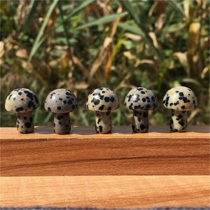 Pierre de jaspe dalmatien naturel sculptée en forme de champignon, jaspe tacheté, cristal de guérison pour le Reiki, la décoration Feng Shui, vente en gros - Product Image 2