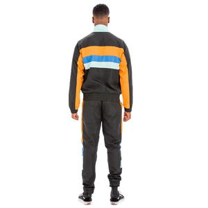 Survêtement pour homme à blocs de couleur, manches longues, fermeture éclair sur le devant, sportif, coupe classique, polyester respirant, poches latérales - Product Image 2