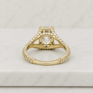 Anillo de Diamantes con Corte Esmeralda en Oro Amarillo, Joyería de Lujo para Mujer, Anillos de Compromiso - Product Image 5