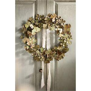 Couronne florale métallique artisanale la plus vendue, style rustique, décoration murale ronde pour intérieur, décoration de Noël en feutre non tissé, décoration maison - Product Image 3