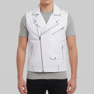 Cinturón de Cuero Vacuno Genuino Estilo Motero para Hombre, Color Blanco, con Cierre, Transpirable, Muestra y Personalización Disponibles - Product Image 1
