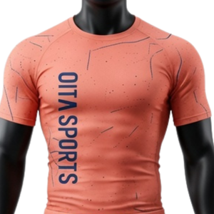 Coral Peach <b>Navy</b> Men Compression T Shirt and Shorts <b>Set</b> Quick Dry Stretch Fitness <b>Gym</b> Running Training Workout Performance Sport - Product Image 3