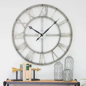 Gray <b>Wall</b> <b>Clock</b> <b>Wall</b> <b>Clock</b> Retro Metal Silent <b>Clocks</b> <b>for</b> <b>Living</b> <b>Room</b> Bedrooms Office Kitchen - Product Image 2