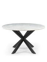 Table à manger ronde en marbre blanc, table pliante Lex