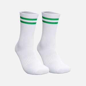 Chaussettes de sport en coton à rayures blanches, haute qualité, fabriquées au Vietnam, résistantes, colorées, respirantes, athlétiques, anti-odeur, modèle mi-mollet (ODM) - Product Image 4
