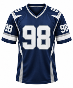 Camiseta de Fútbol Americano para Hombre, Cuello en V, Número de Jugador 98, Sublimada, Transpirable, de Poliéster, Manga Corta, Corte Regular - Product Image 2