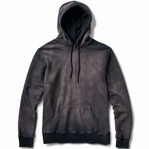 Wholesale High Quality Custom Logo Printing Acid Wash Pullover Hoodie Plain Dyed Winter 100% Cotton <b>Sun</b> Faded Vintage Men - Product Image 1