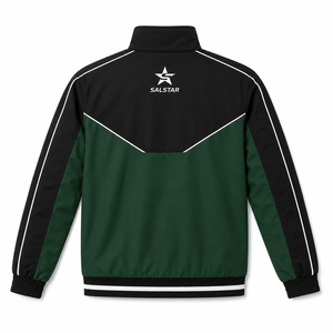 Performance Outerwear, Adjustable Hood and Cuffs, Durable Athletic Training Jacket, Streetwear <b>Wind</b> <b>Breaker</b> Two Tone Jacket - Product Image 4