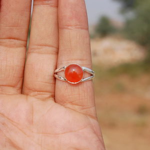 Carnelian Gemstone Midi <b>Ring</b> 925 Silver Handmade <b>Statement</b> <b>Ring</b> for Her Christmas Birthday Anniversary Gift <b>Ring</b> For Her - Product Image 5