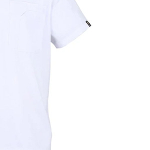 เสื้อสครับคอวีสีขาวแขนสั้นพร้อมกระเป๋าหน้าอกและชุดกางเกง ชุดยูนิฟอร์มพยาบาลโรงพยาบาลสำหรับทุกเพศ - Product Image 2