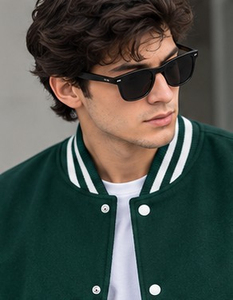 Chaqueta Varsity Verde y Blanca para Hombre con Botones al Frente, Chaqueta Bomber Informal de Corte Regular para Otoño - Product Image 5