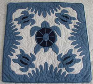 Beautiful <b>Handmade</b> 100% Cotton Hawaiian <b>Quilts</b> Embroidered Turtle Pattern Eco-Friendly Vintage Style for Home Hotel Decoration - Product Image 1