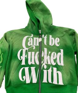 Sweat à capuche personnalisé 100% coton 350 Gsm pour hommes ourlet brut oversize sweat à capuche Boxy délavé à l'acide avec strass - Product Image 4