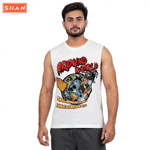<b>Men's</b> 100% Cotton Sleeveless Tank O-Neck Graphic Muscle <b>Vest</b> <b>Men's</b> <b>Vest</b> <b>White</b> and Black Base Breathable Casual Summer Wear - Product Image 1