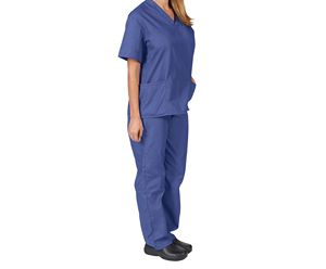 Women's Blue <b>Scrub</b> <b>Set</b> V-Neck Medical Clothing Manufacturers Short Sleeves Breathable Medical Disposable <b>Scrub</b> Suit <b>Set</b> - Product Image 2