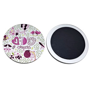Aimant rond élégant en acrylique rose – Autocollant magnétique pour réfrigérateur et cadeau de fête/mariage - Product Image 4