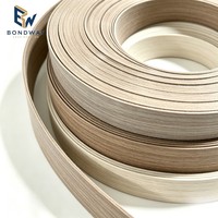 Bande de chantournage en PVC à grain de bois gris clair avec grain fin pour la finition des bords d'armoires et d'étagères
