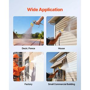 Spruzzatore di vernice airless ad alta pressione da 900W 3300PSI con carrello, spazzola per la pulizia, tubo di prolunga, ugello e pistole a spruzzo potenti - Product Image 4