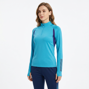 Ensemble de survêtement sportif imprimé pour homme, haut à manches longues à demi-zip, pantalon slim de couleur unie, séchage rapide, polyester, vêtements d'automne - Product Image 3