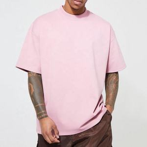 T-shirt Homme 300 g/m² 100% Coton Col Mock Rib Coupe Oversize Épaules Tombantes T-shirt Vierge Streetwear Lourd Uni pour Homme - Product Image 5