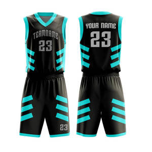 Tenue de Basketball Personnalisée Noire, Cyan, Rouge et Jaune – Maillot 2026, Kit Complet Sublimation 2025 – Ensemble d'Équipement Athlétique Professionnel pour Équipe - Product Image 2