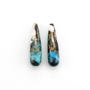 Pierre précieuse en turquoise Buffalo Kingman naturelle blanche de haute qualité, 9x30mm, forme goutte, briolette, poli brillant, pour la fabrication de bijoux - Product Image 1