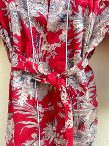 Bata Kimono de Algodón 100% Tejido para Mujer con Estampado Digital de Dibujos Animados Naaz Textile, Camisón de Verano Hecho a Mano ODM con Cuello en V y Cintura Elástica - Product Image 3