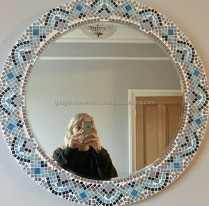 Alta calidad hecho a mano oro acabado borde decorativo aluminio pared espejo hogar decorativo pared espejo precio al por mayor - Product Image 2