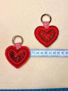 Seed Bead Embroidery <b>Keychain</b> Handmade Preppy Style Gold Metal Clasp Bag Charm <b>Personal</b> Gift - Product Image 2