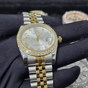 Premium Quality Mechanical Stainless Steel Bezel Luxury Customized Bust Down Hip Hop Moissanite <b>Diamond</b> Wrist <b>Watch</b> Unisex - Product Image 3