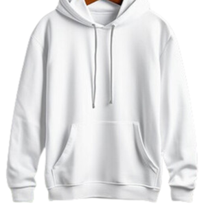 เสื้อฮู้ดดี้ผู้ชายสีขาวล้วน ผ้าเฟรนช์เทอร์รี่ 100% คอตตอน แขนยาว มีกระเป๋าหน้า พร้อมเชือกผูก เหมาะสำหรับฤดูใบไม้ผลิ - Product Image 4