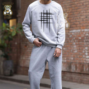 Conjunto Deportivo de Dos Piezas para Hombre, de Algodón, Corte Regular, con Logotipo Personalizado, Informal, para Invierno, para Entrenamiento y Jogging, Venta al Por Mayor OEM - Product Image 1