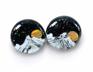 Natural Aurora <b>Opal</b> Wood Doublet Cabochon Match Pair Round Shape Loose Gemstone for Jewelry Making - Product Image 1