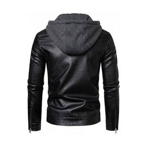 Chaqueta de Motociclista de Cuero PU Gris para Hombre, Cuello Camisero, Cierre de Cremallera, Corte Ajustado, Largo Regular, Color Sólido, para Otoño - Product Image 6