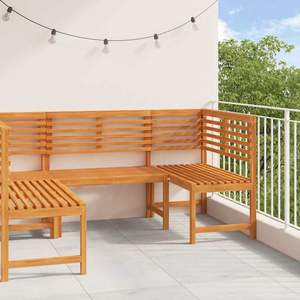 Ensemble de bancs de jardin en bois d'acacia massif marron, 3 pièces - Product Image 1