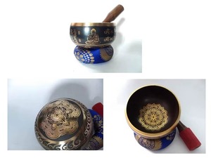 Cuenco Tibetano de Latón de Alta Calidad con Mazo de Madera para Sanación, Positividad, Alivio de la Ansiedad y el Estrés, de Fabricante Indio - Product Image 2