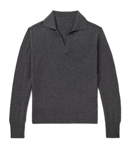 Men's 100% Cotton Knitted Pullover <b>Sweater</b> Regular Sleeve <b>Polo</b> Collar Solid Color Breathable Autumn Wear Custom - Product Image 5