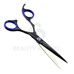 Professional Matte Black Hair Cutting Scissors with Dragon Claw Handle Design and Red Comfort <b>Ring</b> Inserts - Product Image 6