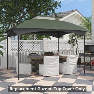Cubierta de Repuesto para Gazebo de Dos Niveles, Verde, 10 x 12, con Orificios de Drenaje, Comodidad y Estilo para Exteriores - Product Image 2