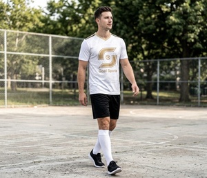 Ensemble de maillots et shorts de football personnalisés, sublimation, séchage rapide, respirant, uniforme d'entraînement de football, vêtements de sport pour hommes OEM - Product Image 4